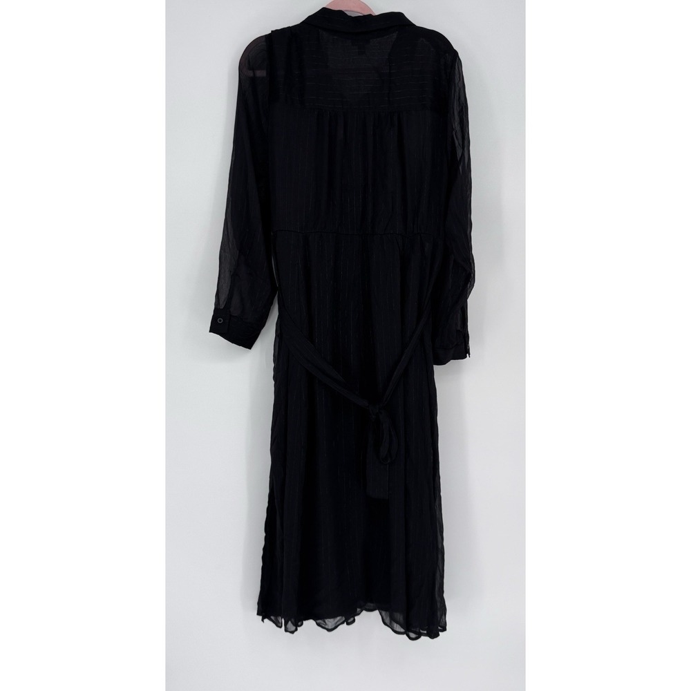 Torrid Maxi Shirt Dress 3X NWT Black Sheer Woven Button Up Whimsigoth Goth - Picture 9 of 9